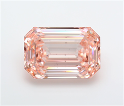 Picture of Lab Grown Diamond 15.35 Carats, Emerald with  Cut, Fancy Vivid Pink Color, VS2 Clarity and Certified by IGI