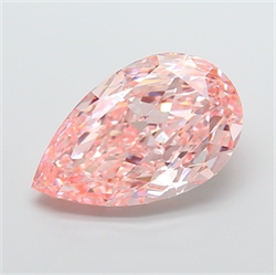 Picture of Lab Grown Diamond 15.18 Carats, Pear with  Cut, Fancy Vivid Pink Color, VS1 Clarity and Certified by IGI
