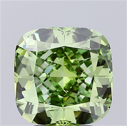 Picture of Lab Grown Diamond 3.55 Carats, CUSHION MODIFIED with  Cut, Fancy Vivid Green Color, VS1 Clarity and Certified by IGI