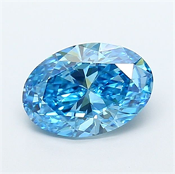 Picture of Lab Grown Diamond 1.68 Carats, Oval with  Cut, Fancy Vivid Blue Color, VVS2 Clarity and Certified by IGI