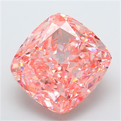 Picture of Lab Grown Diamond 15.54 Carats, CUSHION MODIFIED with  Cut, Fancy Vivid Pink Color, VS1 Clarity and Certified by IGI