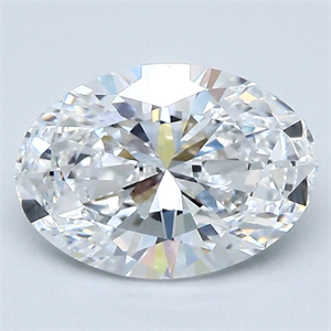 Picture of Natural Diamond 1.80 Carats, Oval with  Cut, D Color, VVS2 Clarity and Certified by GIA