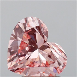 Picture of Lab Grown Diamond 1.61 Carats, Heart with  Cut, Fancy Vivid Pink Color, VVS2 Clarity and Certified by IGI