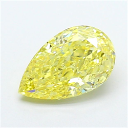 Picture of Lab Grown Diamond 1.55 Carats, Pear with  Cut, Fancy Intense Yellow Color, VVS2 Clarity and Certified by IGI