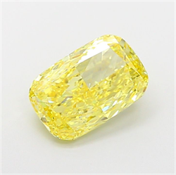 Picture of Lab Grown Diamond 2.53 Carats, CUSHION MODIFIED with  Cut, Fancy Vivid Yellow Color, VS2 Clarity and Certified by IGI