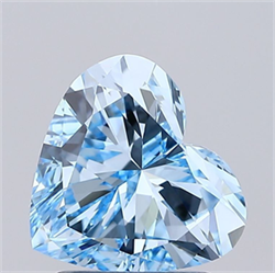 Picture of Lab Grown Diamond 1.85 Carats, Heart with  Cut, Fancy Vivid Blue Color, VVS2 Clarity and Certified by IGI