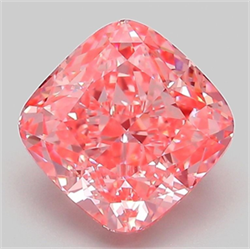 Picture of Lab Grown Diamond 3.06 Carats, CUSHION MODIFIED with  Cut, Fancy Vivid Pink Color, VVS2 Clarity and Certified by IGI