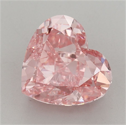 Picture of Lab Grown Diamond 3.70 Carats, Heart with  Cut, Fancy Vivid Pink Color, VVS2 Clarity and Certified by IGI