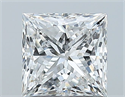 Natural Diamond 1.01 Carats, Princess with  Cut, F Color, SI2 Clarity and Certified by GIA