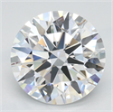 Lab Grown Diamond 2.63 Carats, Round with Ideal Cut, D Color, VVS1 Clarity and Certified by IGI
