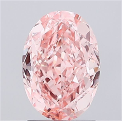 Picture of Lab Grown Diamond 2.09 Carats, Oval with  Cut, Fancy Vivid Pink Color, VVS2 Clarity and Certified by IGI