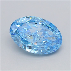 Picture of Lab Grown Diamond 2.08 Carats, Oval with  Cut, Fancy Vivid Blue Color, VS1 Clarity and Certified by IGI