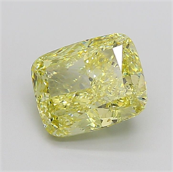 Picture of Lab Grown Diamond 5.38 Carats, CUSHION MODIFIED with  Cut, Fancy Intense Yellow Color, VS2 Clarity and Certified by IGI