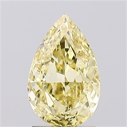 Picture of Lab Grown Diamond 1.51 Carats, Pear with  Cut, Fancy Intense Yellow Color, VS1 Clarity and Certified by IGI