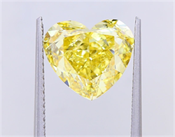 Picture of Lab Grown Diamond 4.00 Carats, Heart with  Cut, Fancy Intense Yellow Color, VS1 Clarity and Certified by IGI