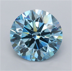 Picture of Lab Grown Diamond 2.69 Carats, Round with Ideal Cut, Fancy Vivid Blue Color, VS1 Clarity and Certified by IGI