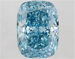 Picture of Lab Grown Diamond 3.48 Carats, CUSHION MODIFIED with  Cut, Fancy Vivid Blue Color, VS1 Clarity and Certified by IGI