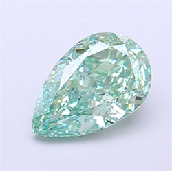 Picture of Lab Grown Diamond 2.05 Carats, Pear with  Cut, Fancy Vivid Green Color, VVS2 Clarity and Certified by IGI