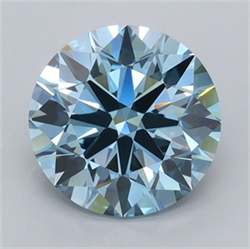 Picture of Lab Grown Diamond 2.50 Carats, Round with Excellent Cut, Fancy Vivid Blue Color, VVS2 Clarity and Certified by IGI
