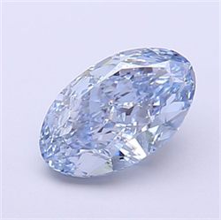 Picture of Lab Grown Diamond 1.28 Carats, Oval with  Cut, Fancy Intense Blue Color, VS2 Clarity and Certified by IGI
