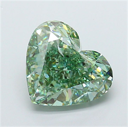 Picture of Lab Grown Diamond 5.03 Carats, Heart with  Cut, Fancy Vivid Green Color, VVS1 Clarity and Certified by IGI