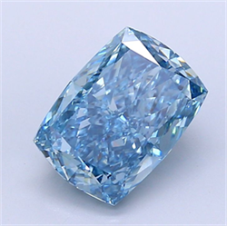 Picture of Lab Grown Diamond 3.00 Carats, CUSHION MODIFIED with  Cut, Fancy Vivid Blue Color, VS1 Clarity and Certified by IGI