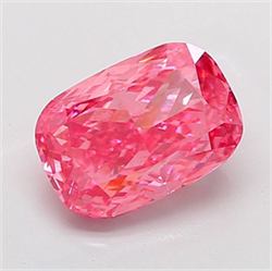 Picture of Lab Grown Diamond 4.06 Carats, CUSHION MODIFIED with  Cut, Fancy Vivid Pink Color, VS2 Clarity and Certified by IGI