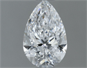 Natural Diamond 0.50 Carats, Pear with  Cut, D Color, VVS2 Clarity and Certified by GIA