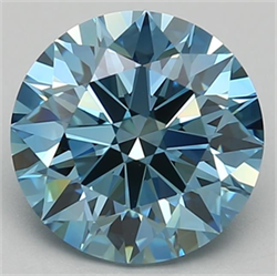 Picture of Lab Grown Diamond 2.35 Carats, Round with Ideal Cut, Fancy Vivid Blue Color, VS2 Clarity and Certified by IGI
