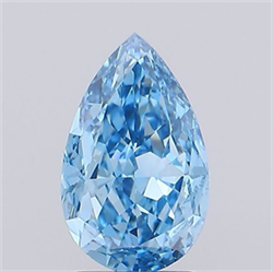 Picture of Lab Grown Diamond 1.45 Carats, Pear with  Cut, Fancy Vivid Blue Color, VVS2 Clarity and Certified by IGI