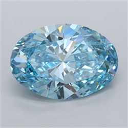 Picture of Lab Grown Diamond 1.27 Carats, Oval with  Cut, Fancy Vivid Blue Color, VVS2 Clarity and Certified by IGI