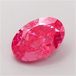 Picture of Lab Grown Diamond 1.45 Carats, Oval with  Cut, Fancy Vivid Pink Color, VVS2 Clarity and Certified by IGI