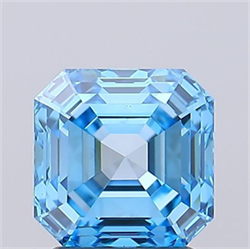 Picture of Lab Grown Diamond 2.08 Carats, Asscher with  Cut, Fancy Vivid Blue Color, VS1 Clarity and Certified by IGI