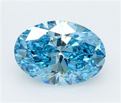 Picture of Lab Grown Diamond 3.05 Carats, Oval with  Cut, Fancy Vivid Blue Color, VVS2 Clarity and Certified by IGI