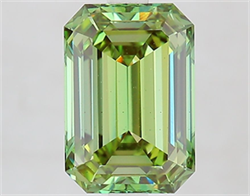 Picture of Lab Grown Diamond 3.00 Carats, Emerald with  Cut, Fancy Vivid Green Color, VS2 Clarity and Certified by IGI