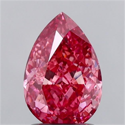 Picture of Lab Grown Diamond 1.59 Carats, Pear with  Cut, Fancy Vivid Pink Color, VS1 Clarity and Certified by IGI