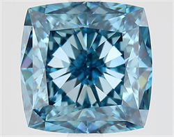 Picture of Lab Grown Diamond 3.59 Carats, CUSHION MODIFIED with  Cut, Fancy Vivid Blue Color, VVS2 Clarity and Certified by IGI