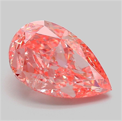 Picture of Lab Grown Diamond 3.06 Carats, Pear with  Cut, Fancy Vivid Pink Color, VVS2 Clarity and Certified by IGI