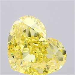 Picture of Lab Grown Diamond 8.51 Carats, Heart with  Cut, Fancy Vivid Yellow Color, VS1 Clarity and Certified by IGI