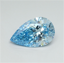 Picture of Lab Grown Diamond 3.05 Carats, Pear with  Cut, Fancy Vivid Blue Color, VVS2 Clarity and Certified by IGI