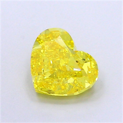Picture of Lab Grown Diamond 1.81 Carats, Heart with  Cut, Fancy Vivid Yellow Color, VVS2 Clarity and Certified by IGI