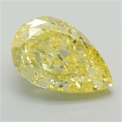 Picture of Lab Grown Diamond 2.25 Carats, Pear with  Cut, Fancy Intense Yellow Color, VS2 Clarity and Certified by IGI