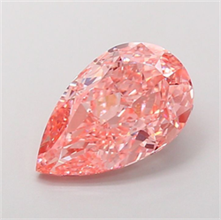 Picture of Lab Grown Diamond 5.03 Carats, Pear with  Cut, Fancy Vivid Pink Color, VVS2 Clarity and Certified by IGI