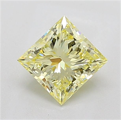 Picture of Lab Grown Diamond 1.72 Carats, Princess with  Cut, Fancy Yellow Color, VS1 Clarity and Certified by IGI