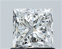 Natural Diamond 1.00 Carats, Princess with  Cut, I Color, VS2 Clarity and Certified by GIA