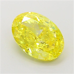 Picture of Lab Grown Diamond 1.51 Carats, Oval with  Cut, Fancy Vivid Yellow Color, VS1 Clarity and Certified by IGI
