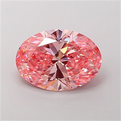 Picture of Lab Grown Diamond 2.51 Carats, Oval with  Cut, Fancy Vivid Pink Color, VS2 Clarity and Certified by IGI