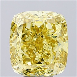 Picture of Lab Grown Diamond 7.50 Carats, CUSHION MODIFIED with  Cut, Fancy Vivid Yellow Color, VS2 Clarity and Certified by IGI