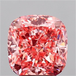 Picture of Lab Grown Diamond 3.19 Carats, CUSHION MODIFIED with  Cut, Fancy Vivid Pink Color, VVS2 Clarity and Certified by IGI