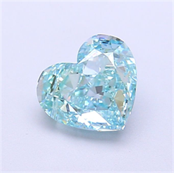 Picture of Lab Grown Diamond 1.31 Carats, Heart with  Cut, Fancy Vivid Blue Color, VVS1 Clarity and Certified by IGI